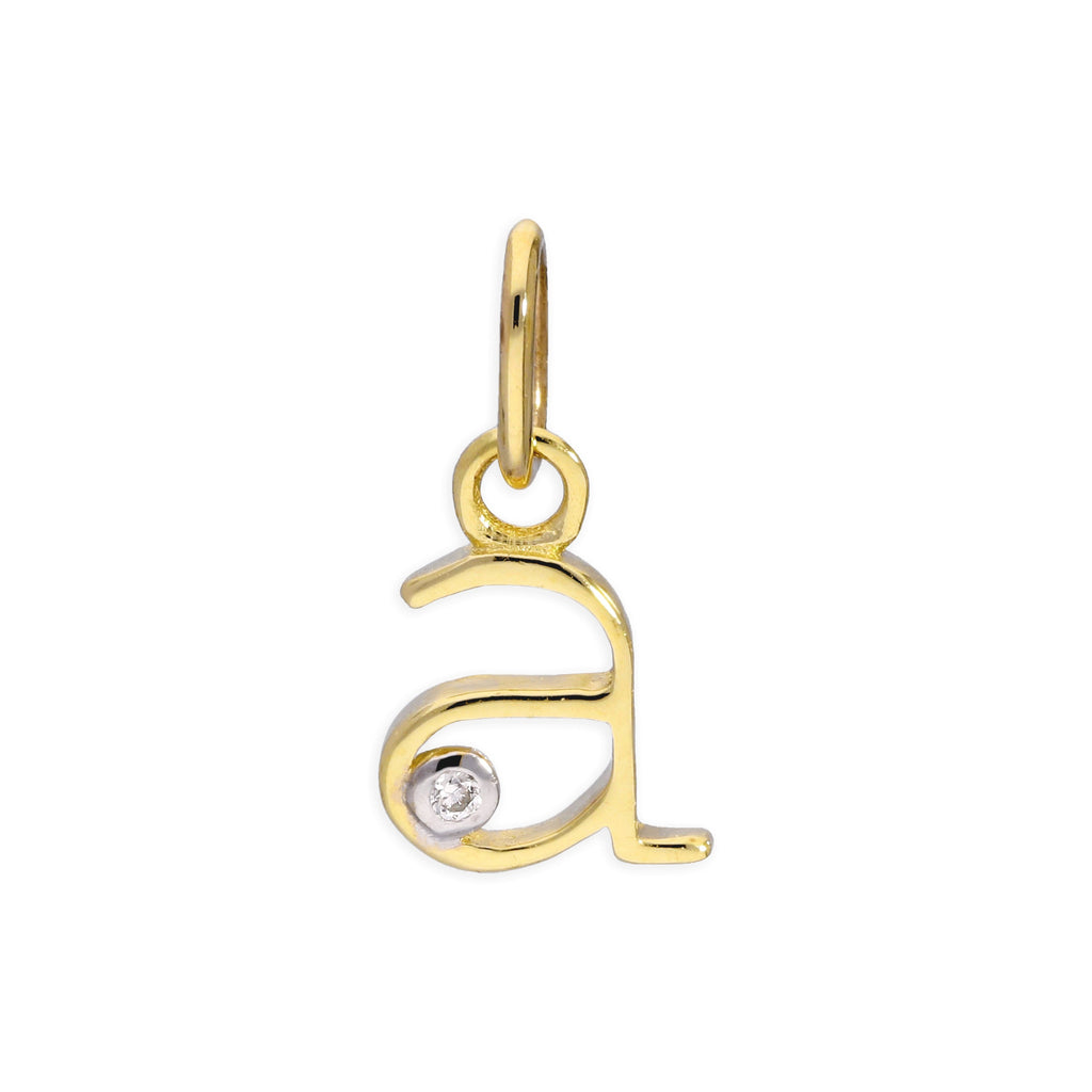 Anhänger mit Buchstaben aus 9 Karat Gelbgold und 0,4 Karat Diamanten A–Z