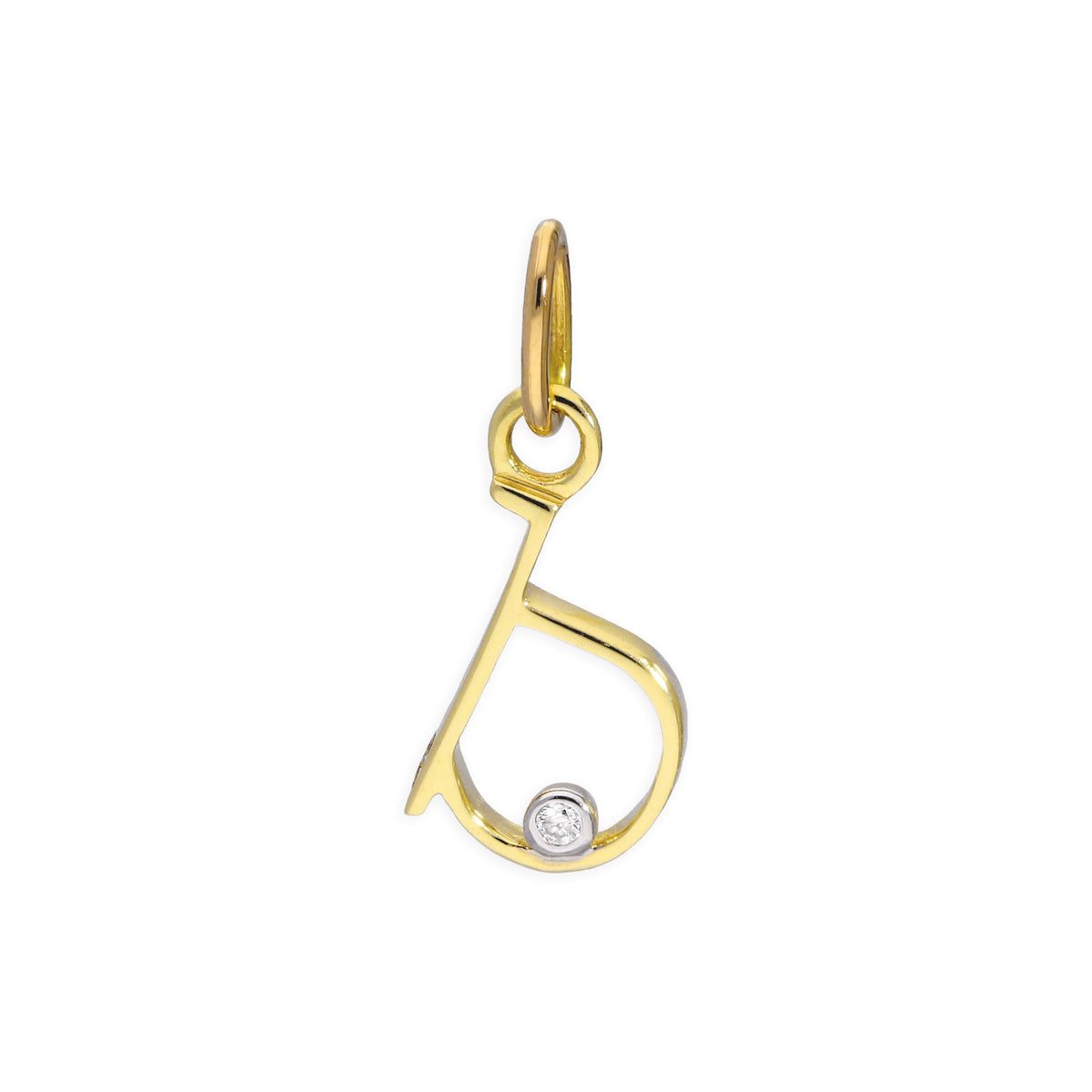 Buchstaben-Anhänger aus 9 Karat Gelbgold mit Diamant (0,4 Points), A - Z