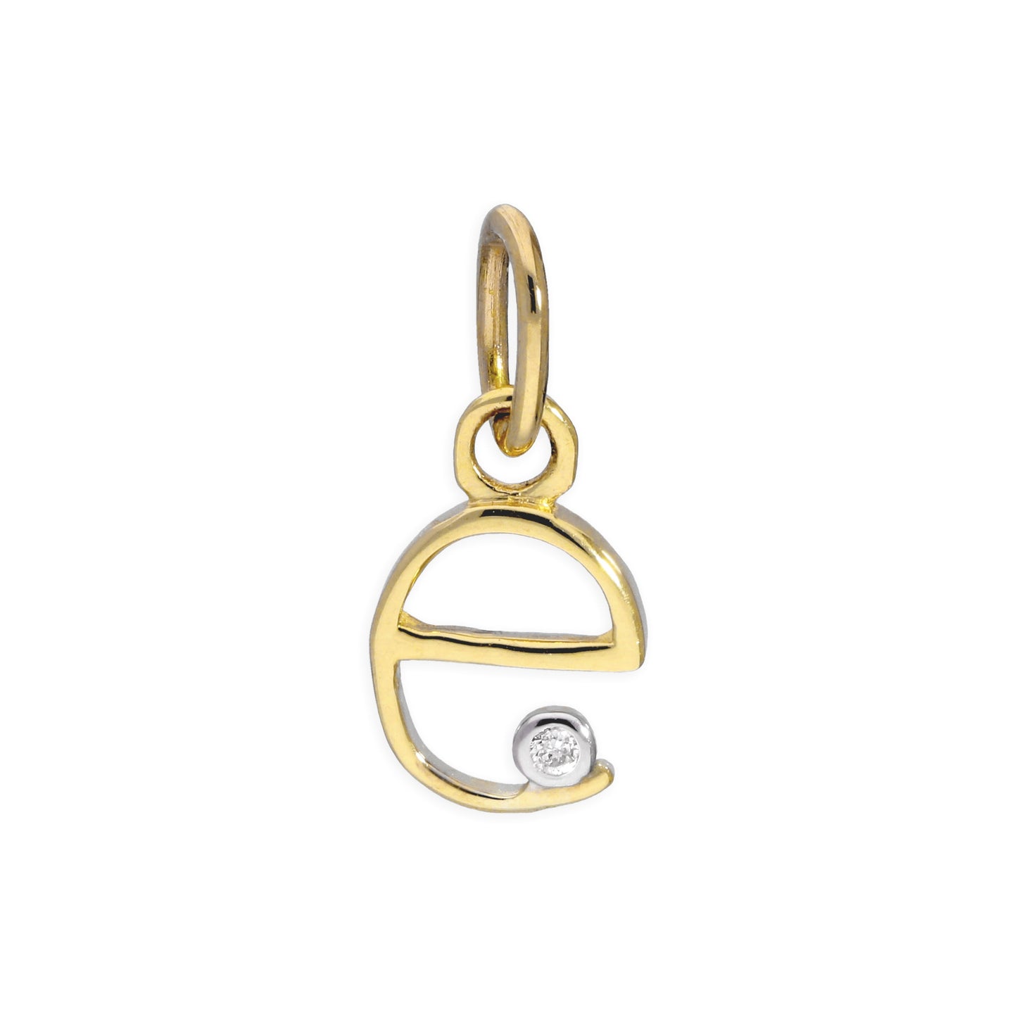 Anhänger mit Buchstaben aus 9 Karat Gelbgold und 0,4 Karat Diamanten A–Z