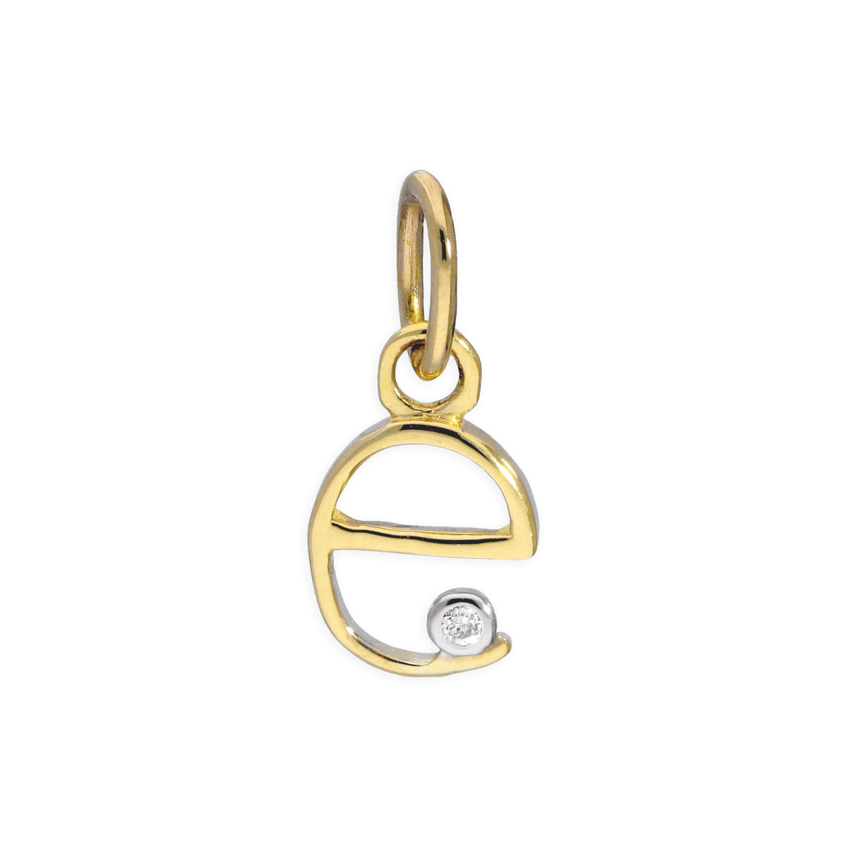 Buchstaben-Anhänger aus 9 Karat Gelbgold mit Diamant (0,4 Points), A - Z