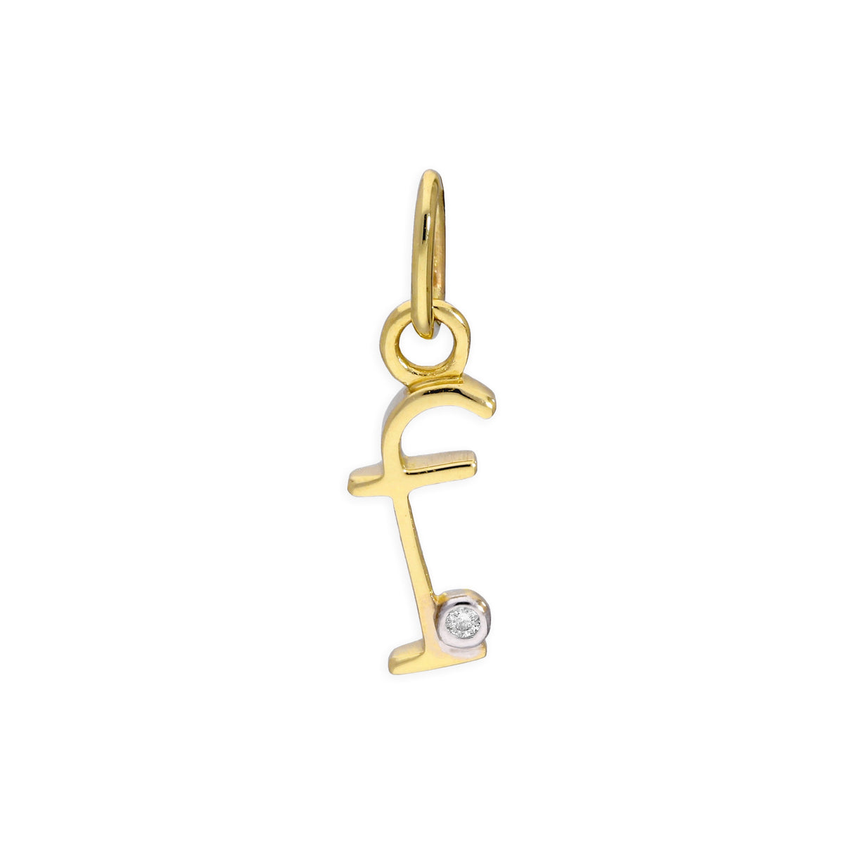 Buchstaben-Anhänger aus 9 Karat Gelbgold mit Diamant (0,4 Points), A - Z