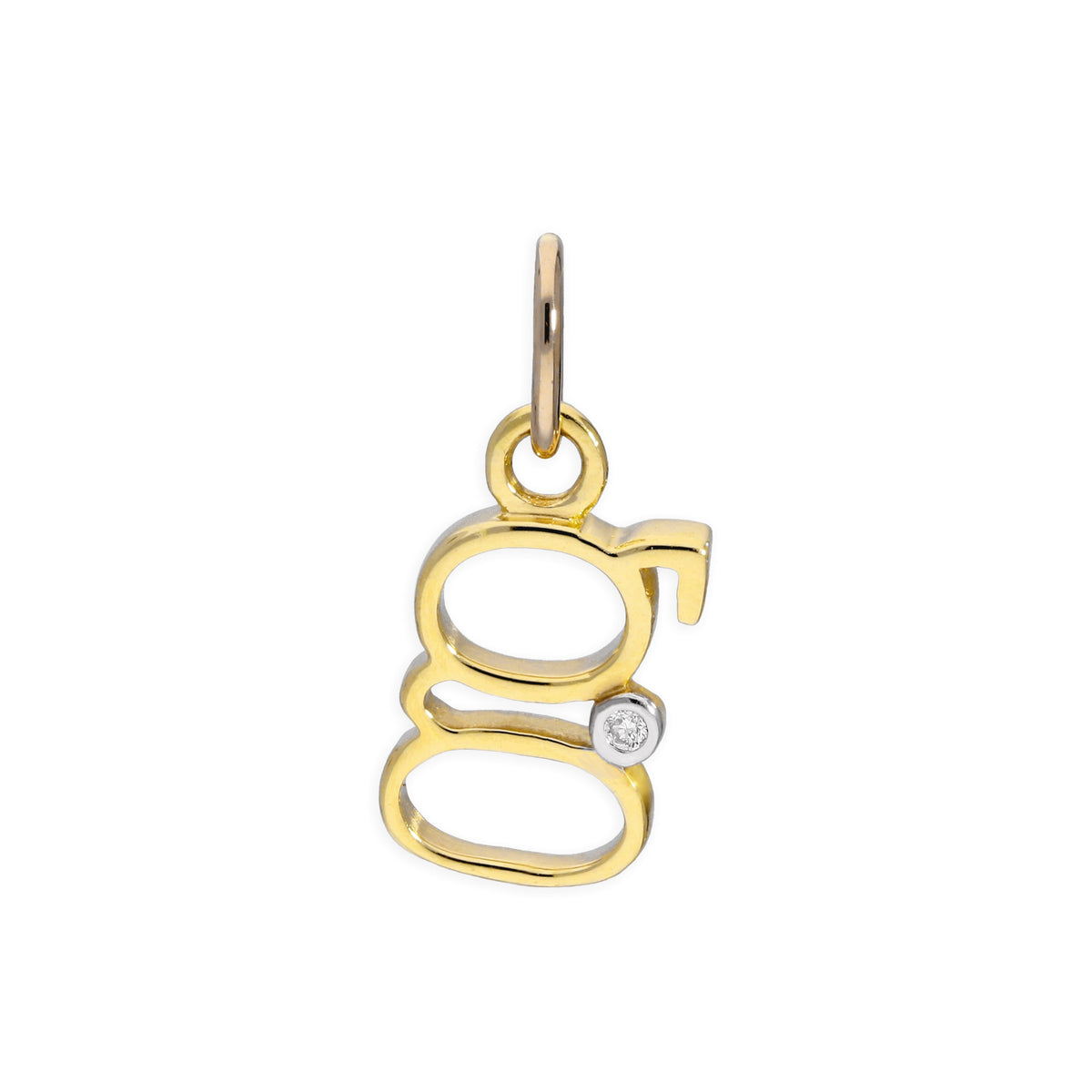 Buchstaben-Anhänger aus 9 Karat Gelbgold mit Diamant (0,4 Points), A - Z