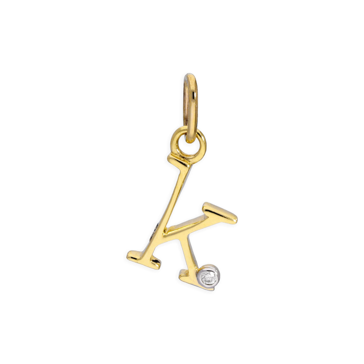 Buchstaben-Anhänger aus 9 Karat Gelbgold mit Diamant (0,4 Points), A - Z