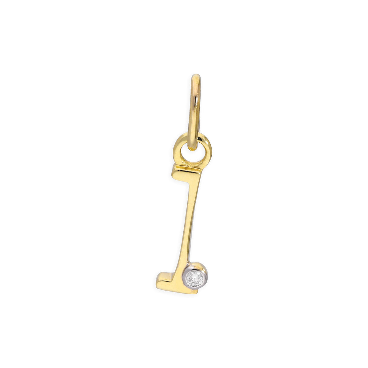 Buchstaben-Anhänger aus 9 Karat Gelbgold mit Diamant (0,4 Points), A - Z