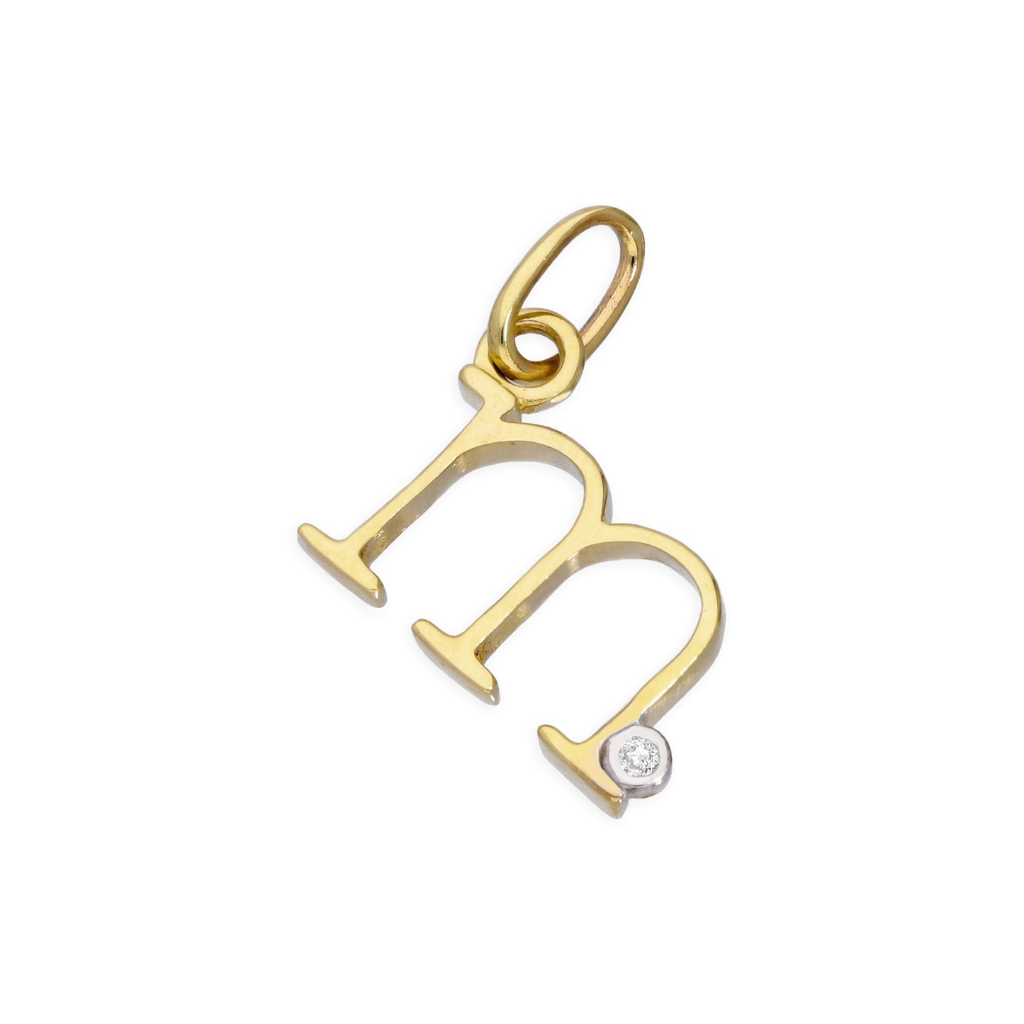 Anhänger mit Buchstaben aus 9 Karat Gelbgold und 0,4 Karat Diamanten A–Z