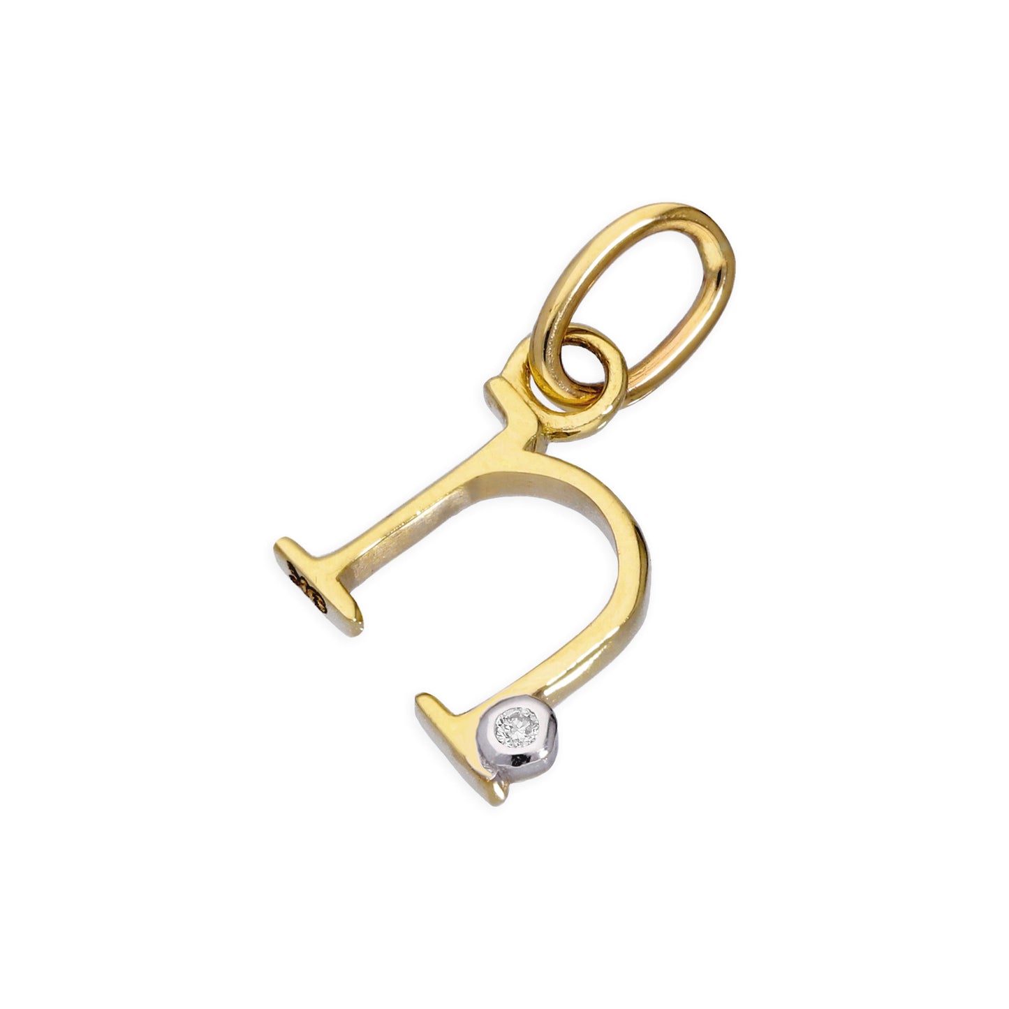 Anhänger mit Buchstaben aus 9 Karat Gelbgold und 0,4 Karat Diamanten A–Z