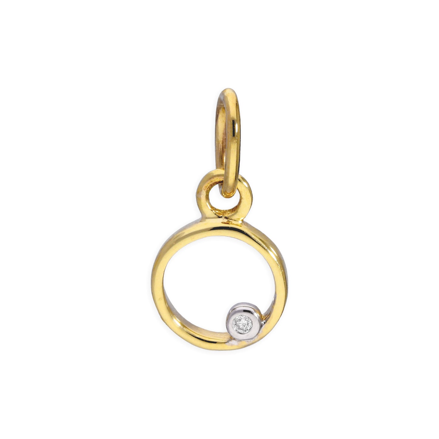 Anhänger mit Buchstaben aus 9 Karat Gelbgold und 0,4 Karat Diamanten A–Z