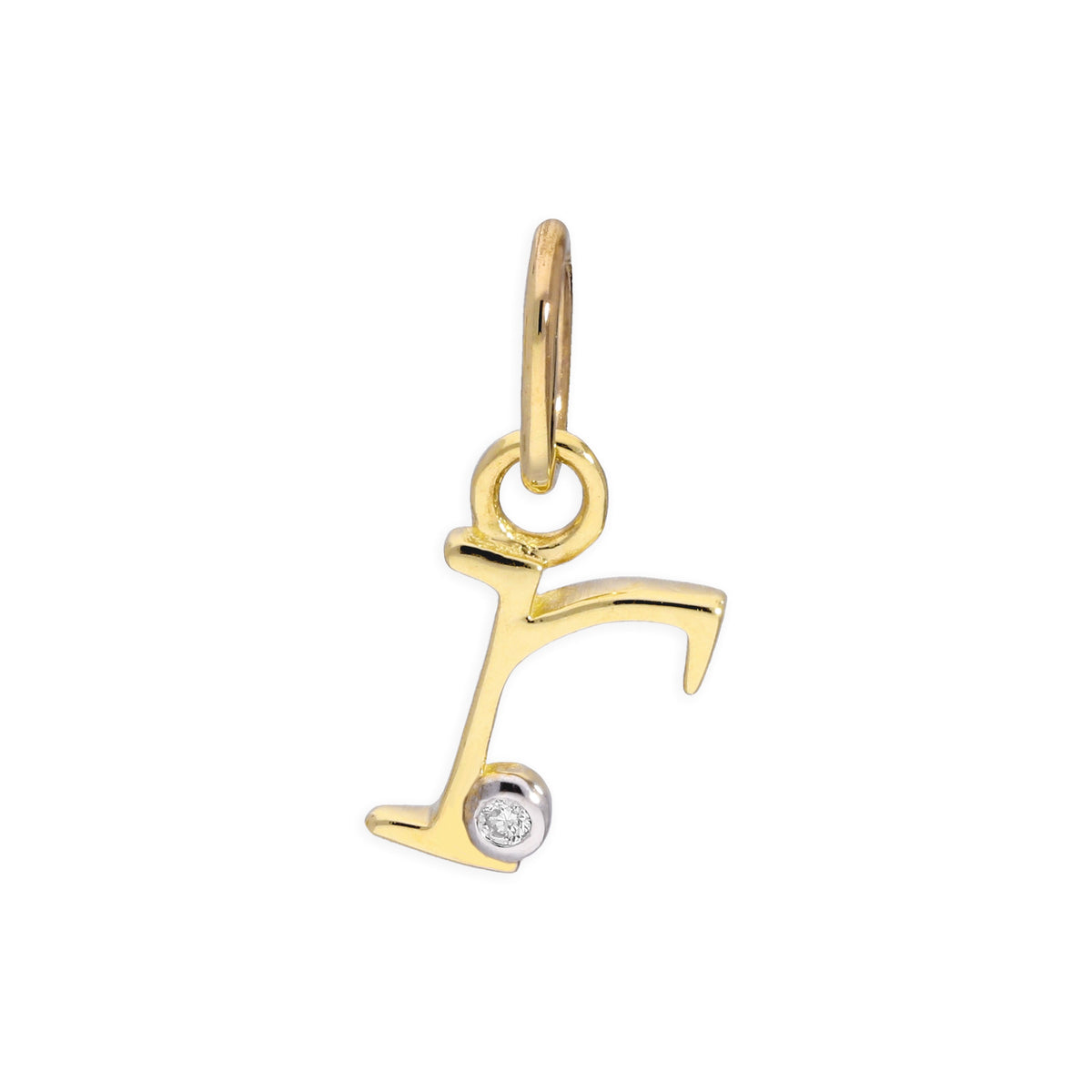 Buchstaben-Anhänger aus 9 Karat Gelbgold mit Diamant (0,4 Points), A - Z