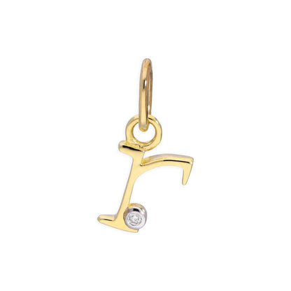 Anhänger mit Buchstaben aus 9 Karat Gelbgold und 0,4 Karat Diamanten A–Z