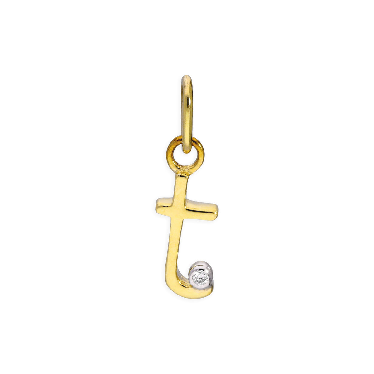 Buchstaben-Anhänger aus 9 Karat Gelbgold mit Diamant (0,4 Points), A - Z