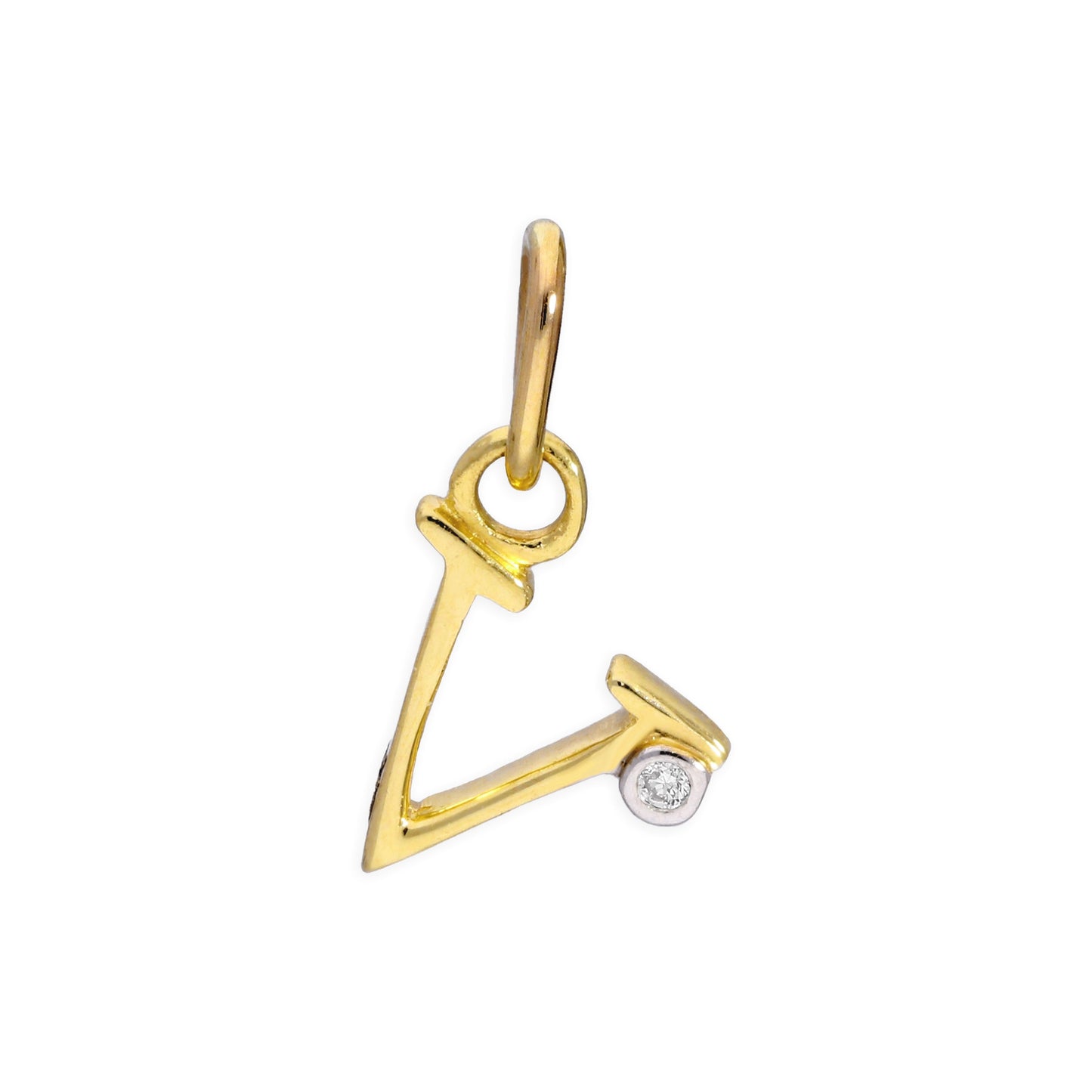 Anhänger mit Buchstaben aus 9 Karat Gelbgold und 0,4 Karat Diamanten A–Z