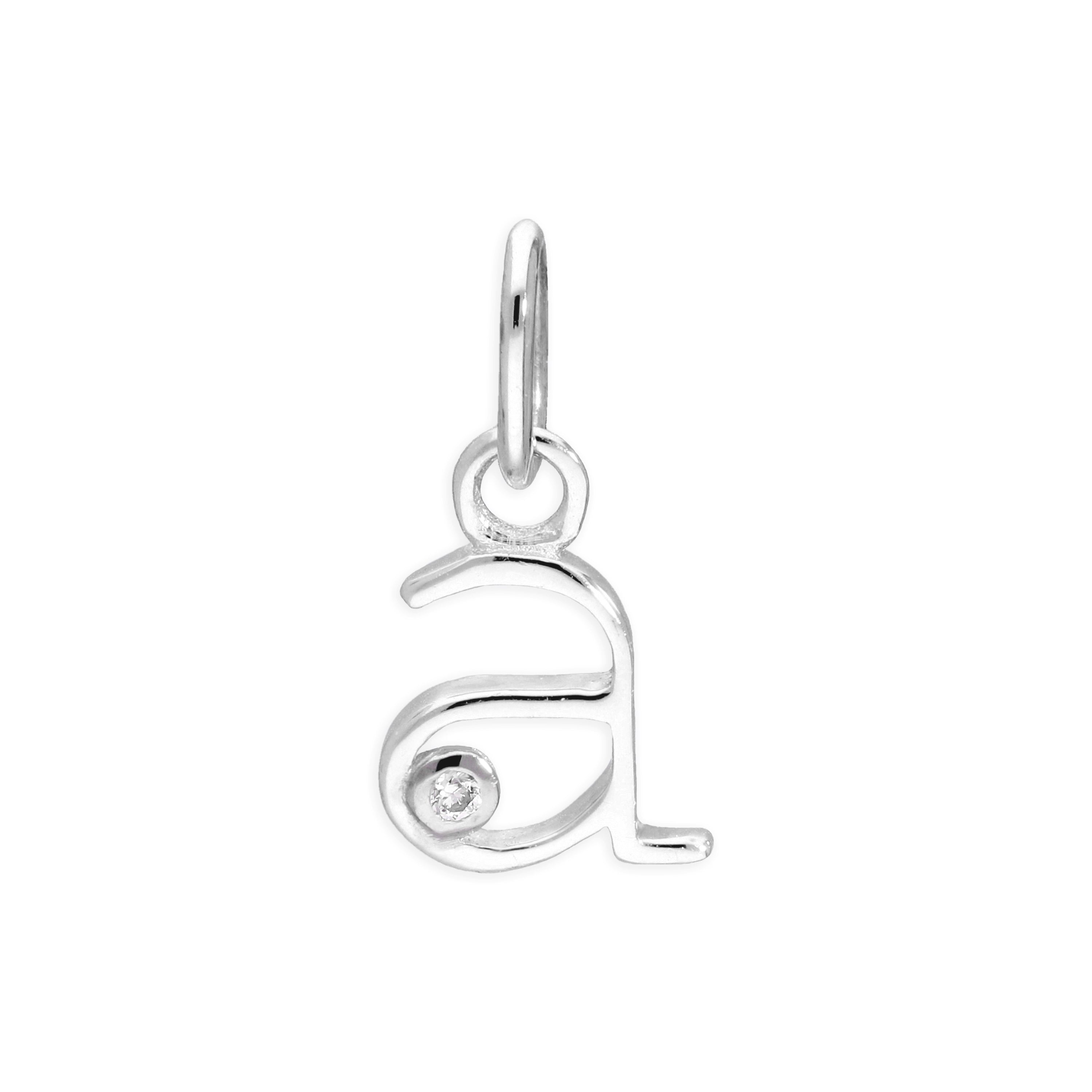 Anhänger mit Buchstaben aus Sterlingsilber und 0,4 Karat Diamanten A–Z
