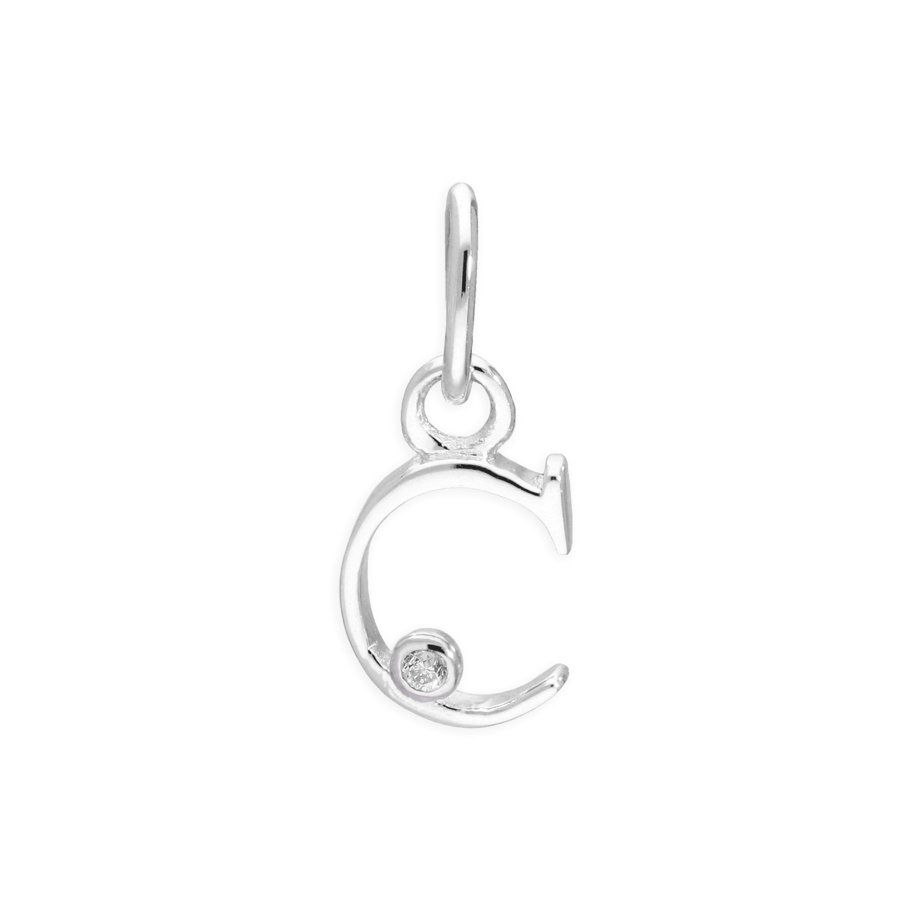 Anhänger mit Buchstaben aus Sterlingsilber und 0,4 Karat Diamanten A–Z