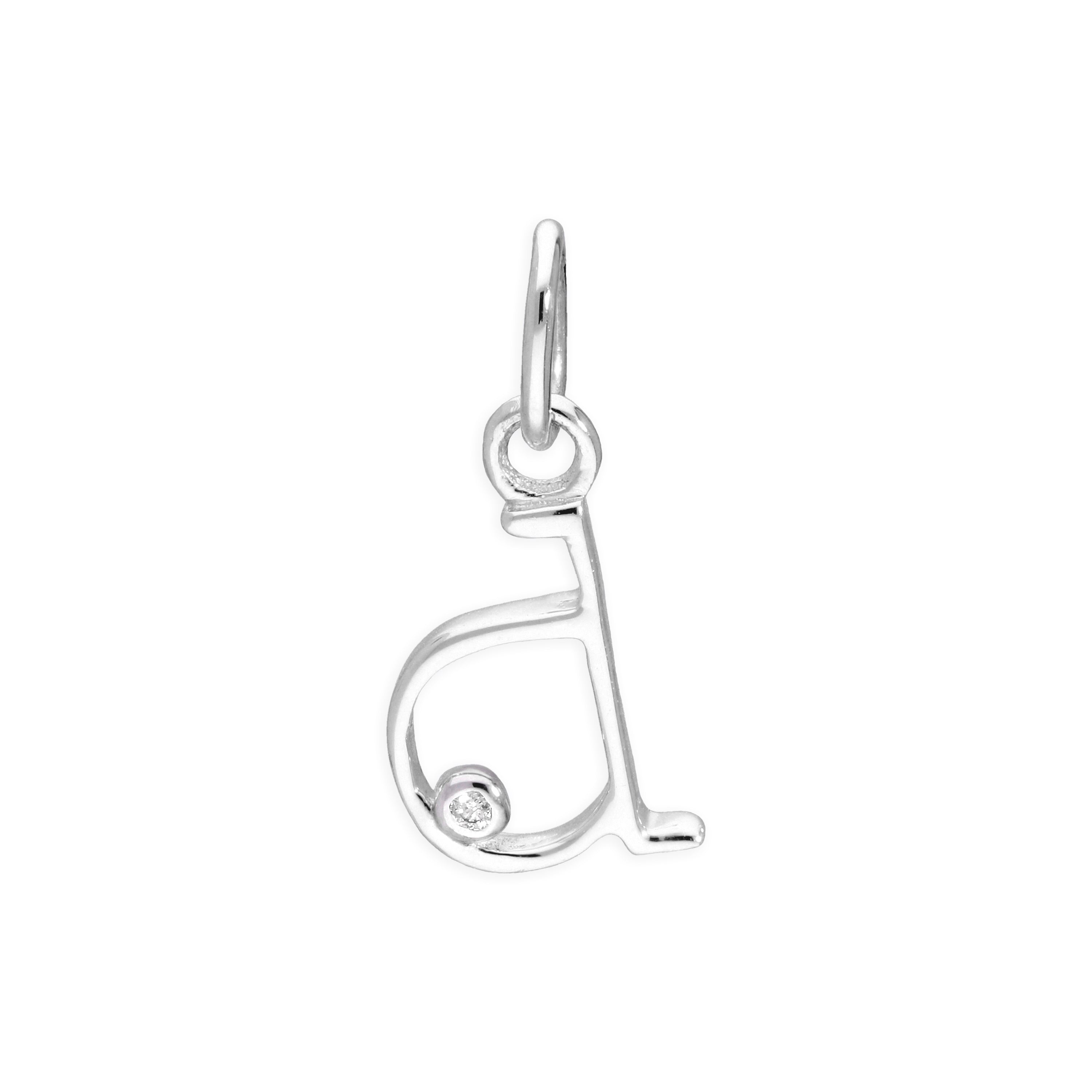 Anhänger mit Buchstaben aus Sterlingsilber und 0,4 Karat Diamanten A–Z