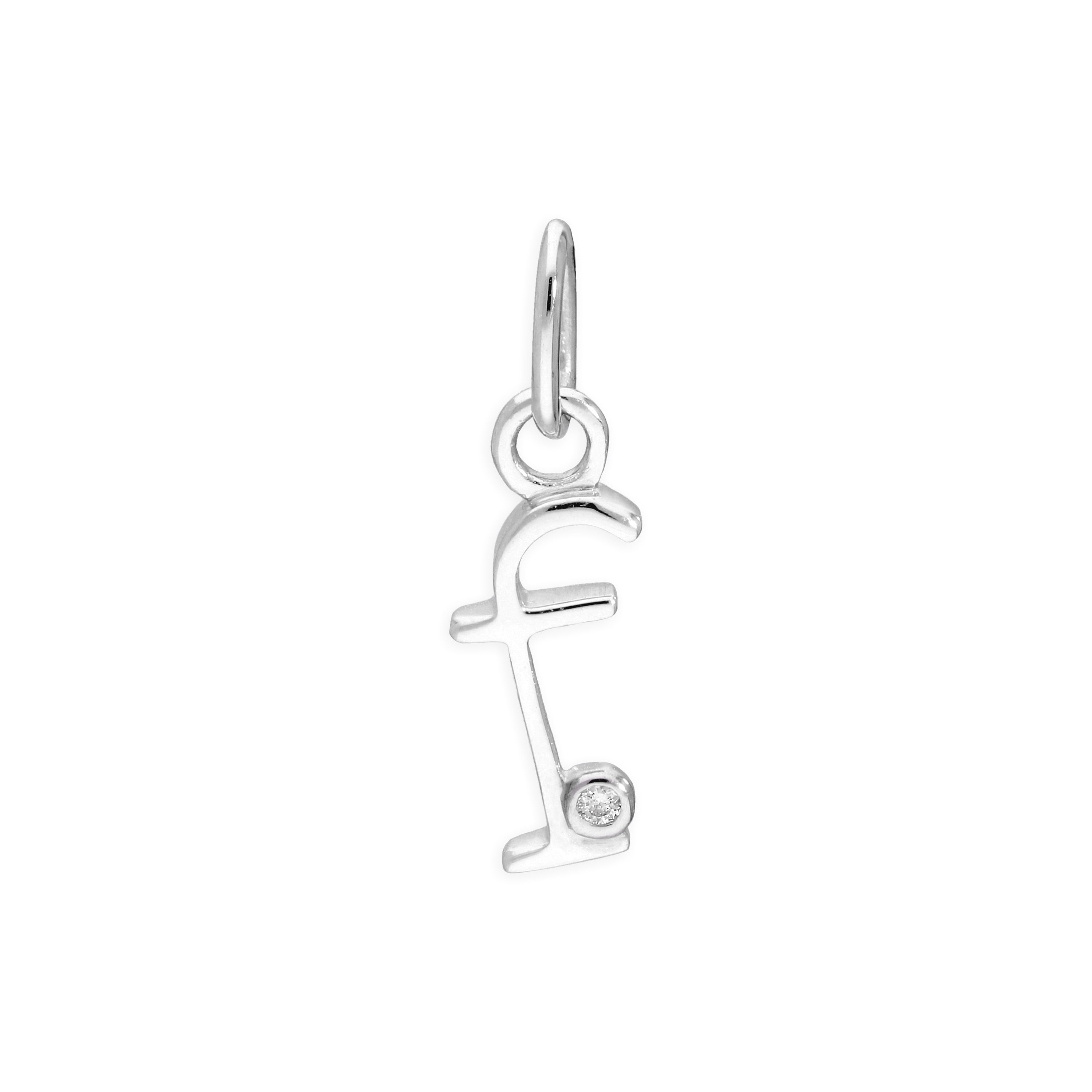 Anhänger mit Buchstaben aus Sterlingsilber und 0,4 Karat Diamanten A–Z