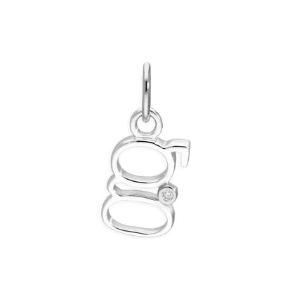 Anhänger mit Buchstaben aus Sterlingsilber und 0,4 Karat Diamanten A–Z
