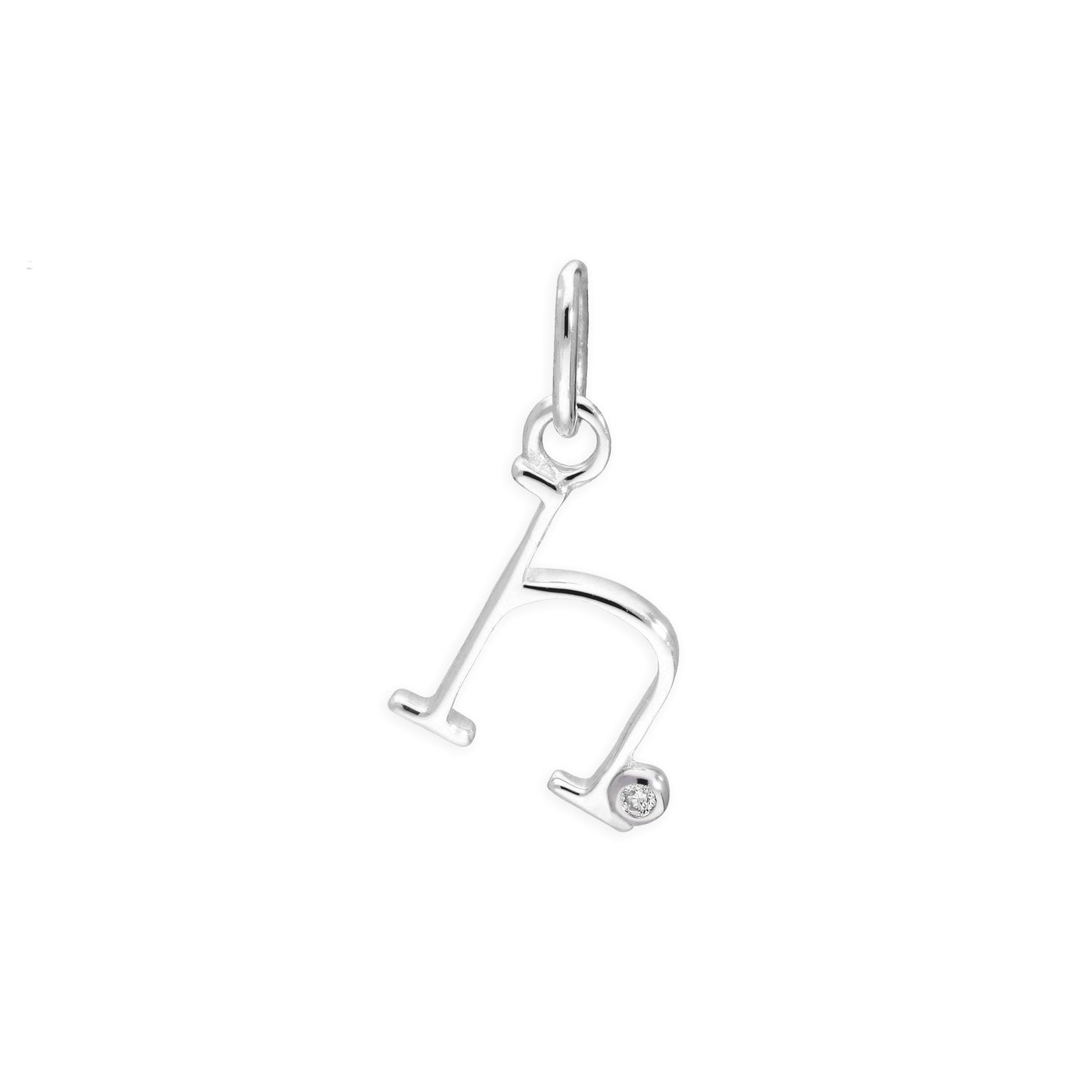 Anhänger mit Buchstaben aus Sterlingsilber und 0,4 Karat Diamanten A–Z