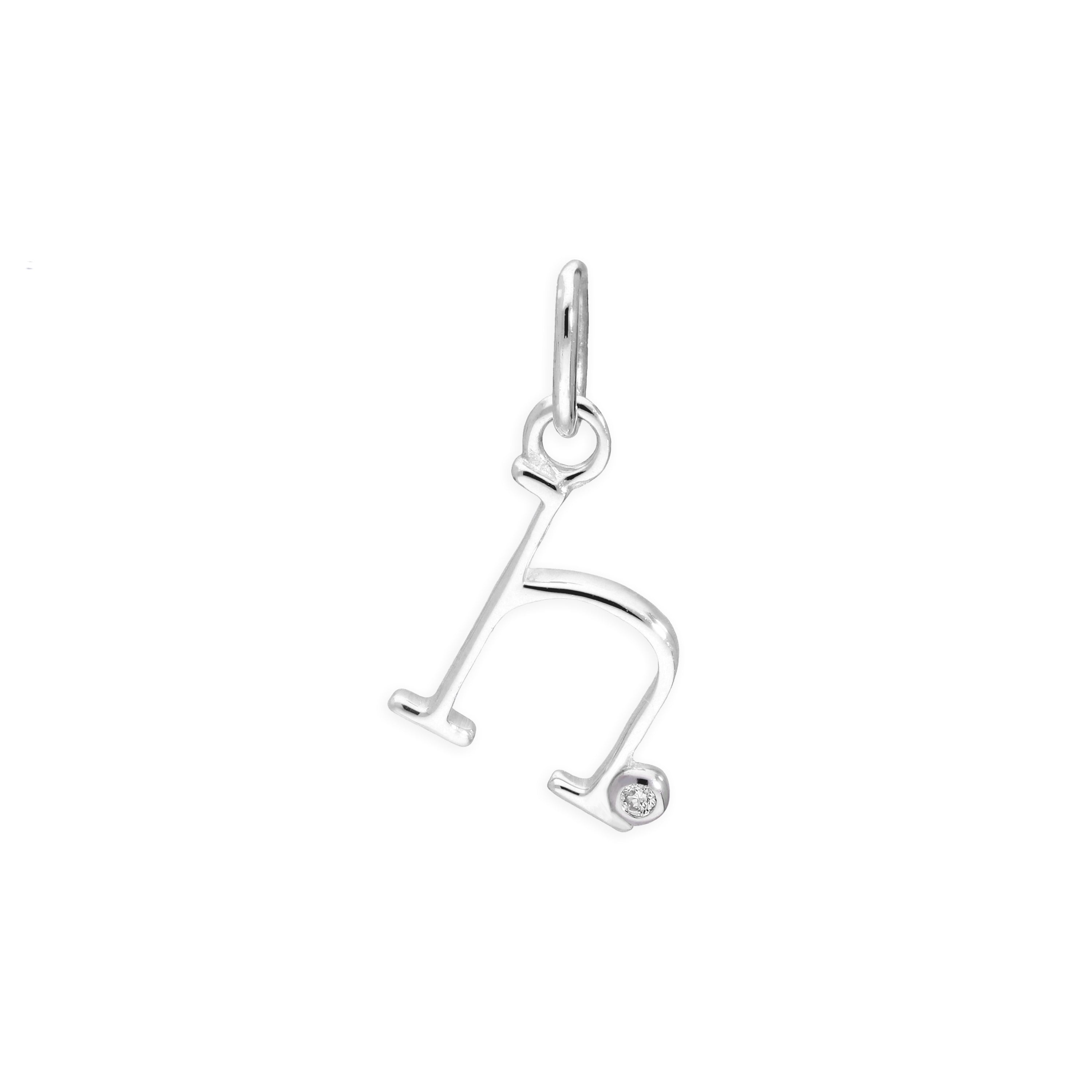 Anhänger mit Buchstaben aus Sterlingsilber und 0,4 Karat Diamanten A–Z