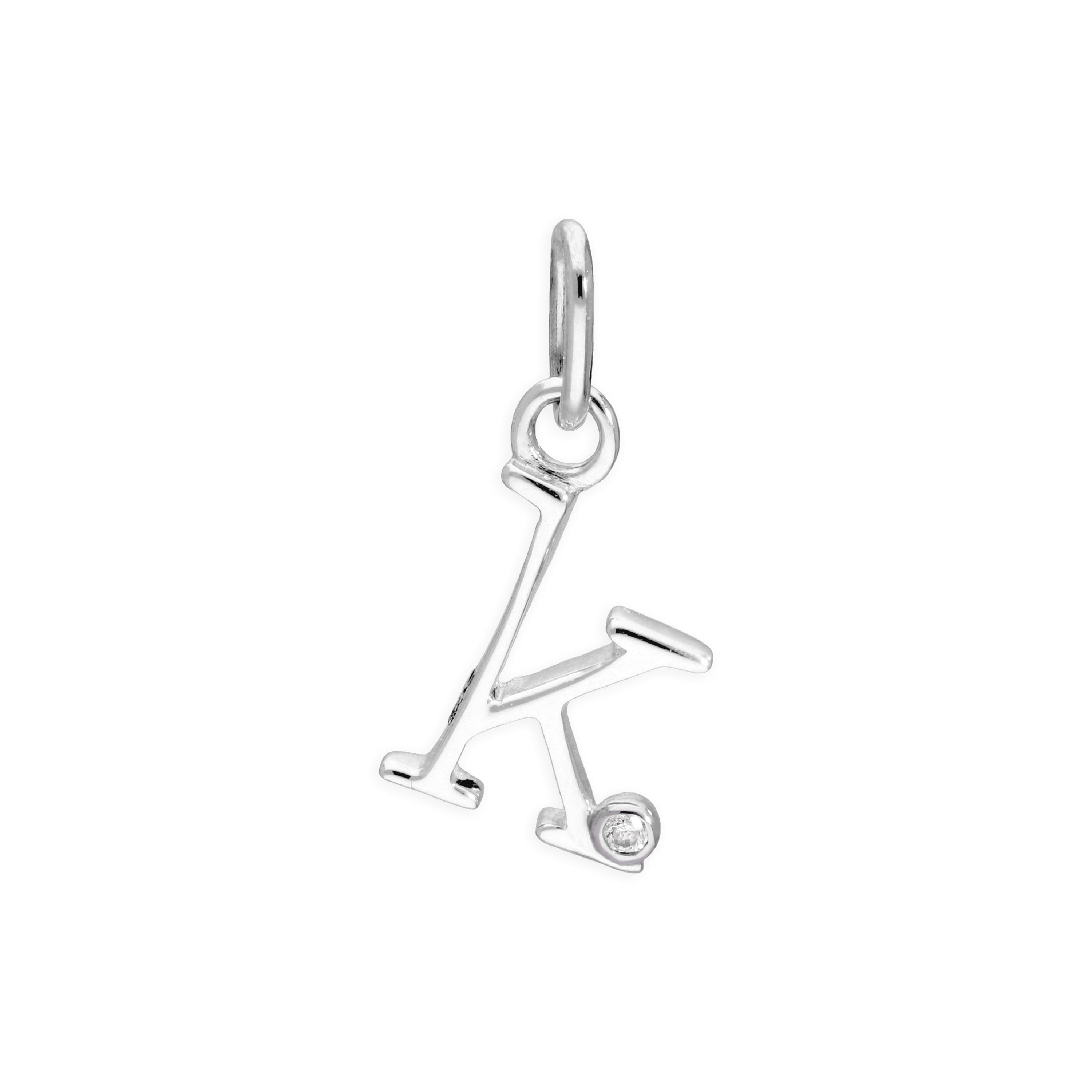 Anhänger mit Buchstaben aus Sterlingsilber und 0,4 Karat Diamanten A–Z