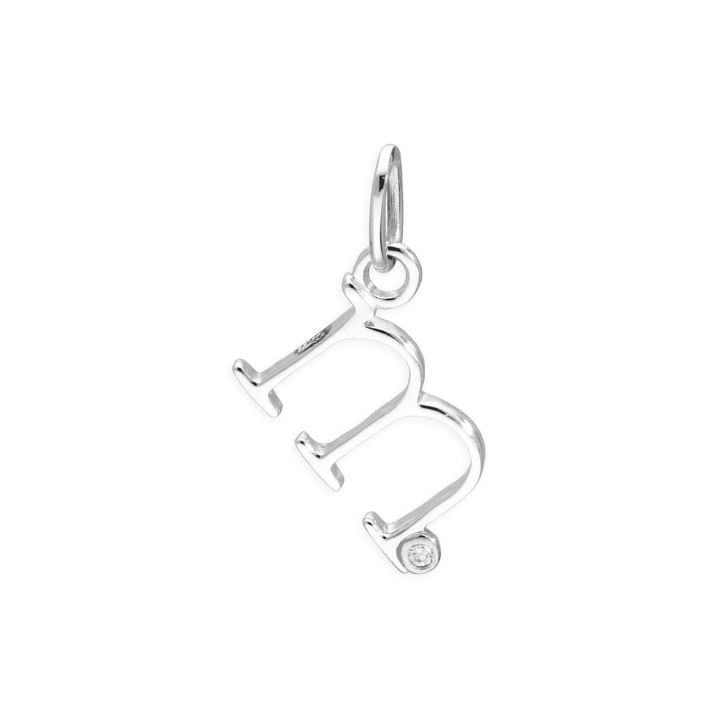 Anhänger mit Buchstaben aus Sterlingsilber und 0,4 Karat Diamanten A–Z
