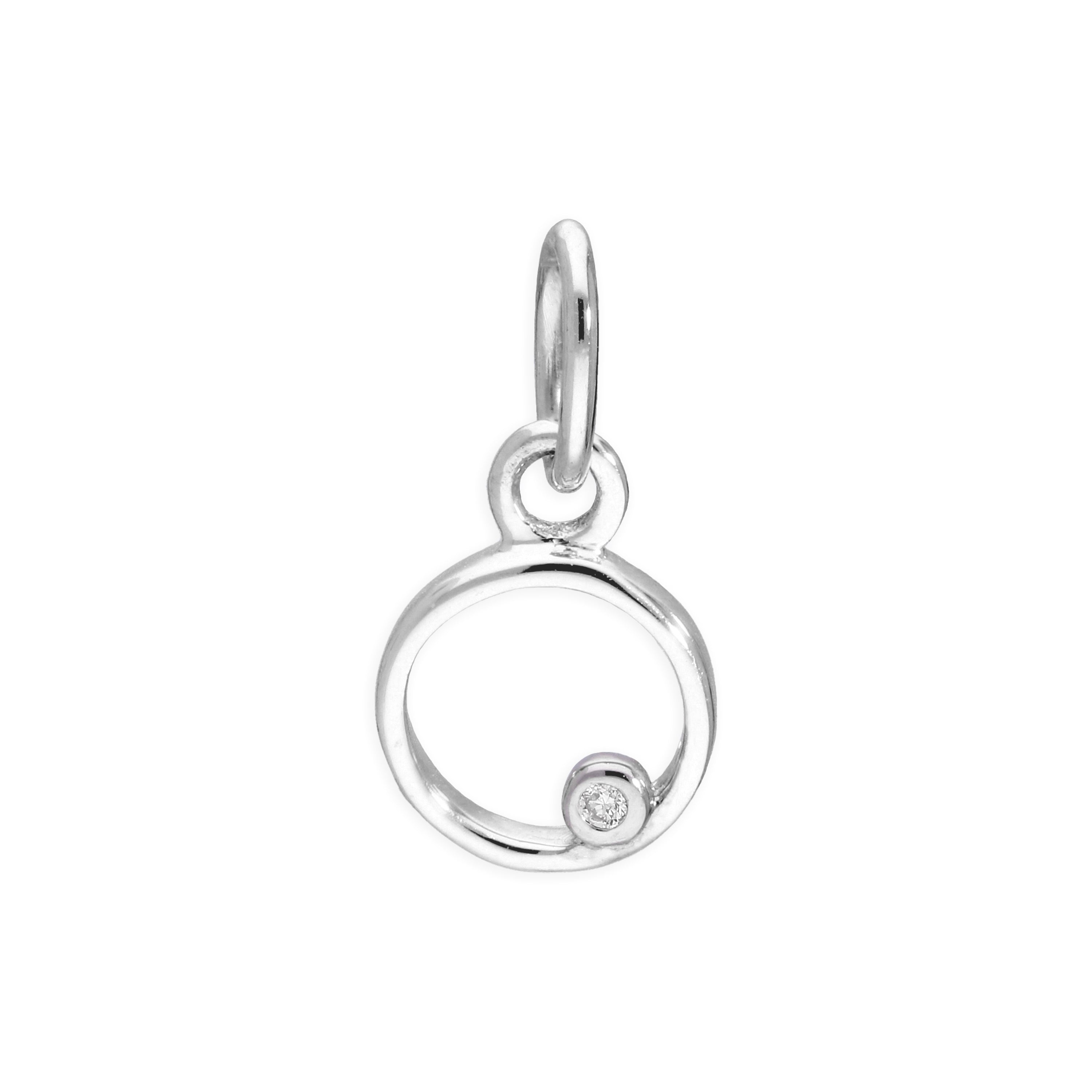 Anhänger mit Buchstaben aus Sterlingsilber und 0,4 Karat Diamanten A–Z