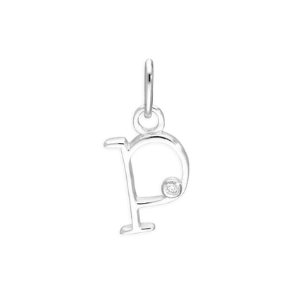 Anhänger mit Buchstaben aus Sterlingsilber und 0,4 Karat Diamanten A–Z