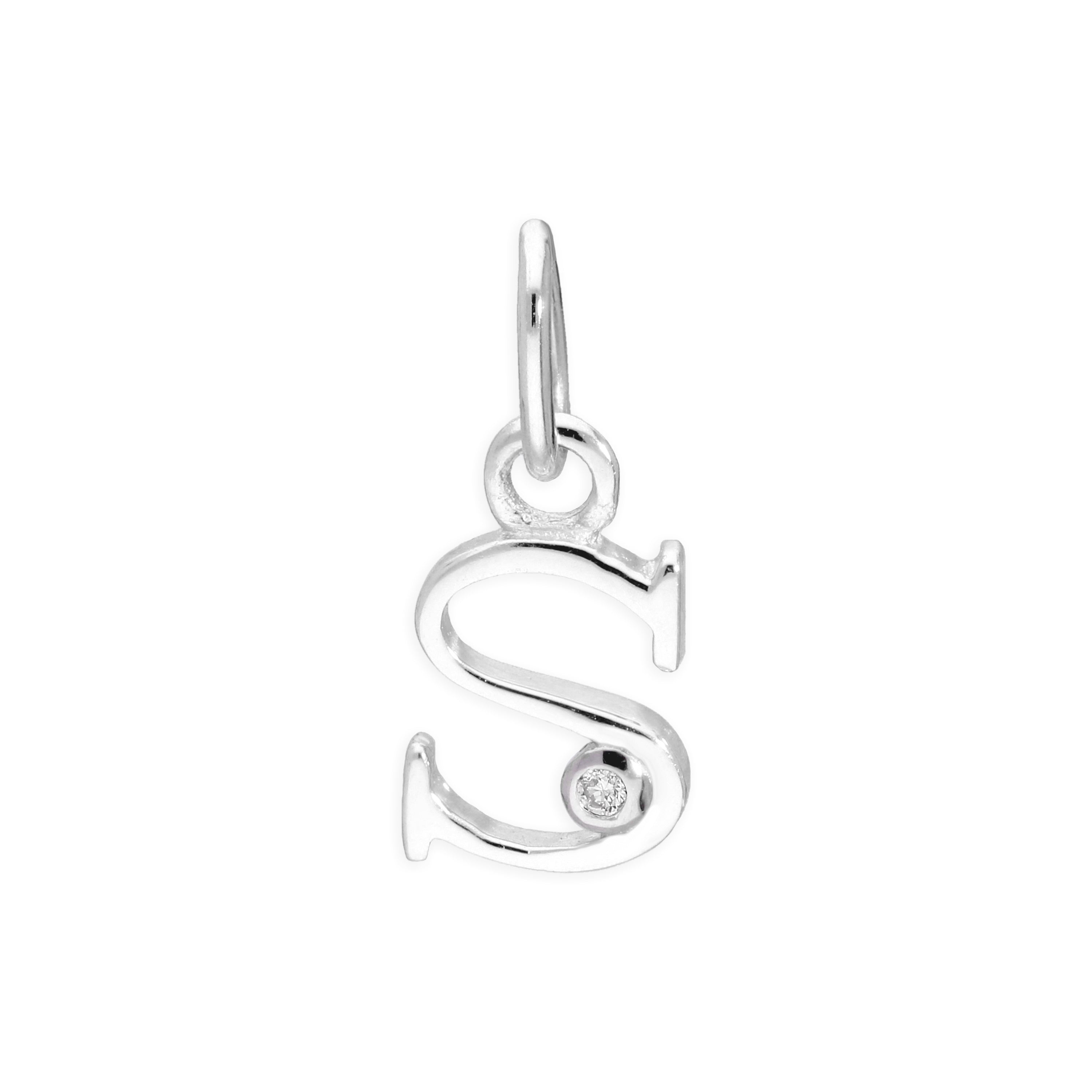 Anhänger mit Buchstaben aus Sterlingsilber und 0,4 Karat Diamanten A–Z