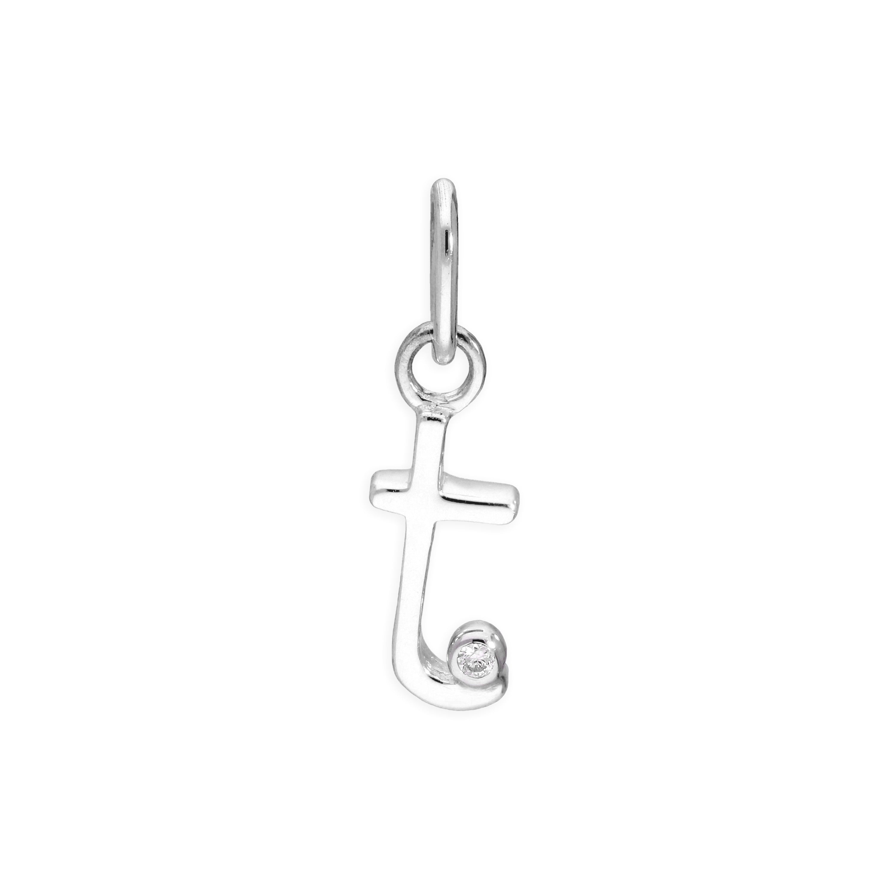 Anhänger mit Buchstaben aus Sterlingsilber und 0,4 Karat Diamanten A–Z