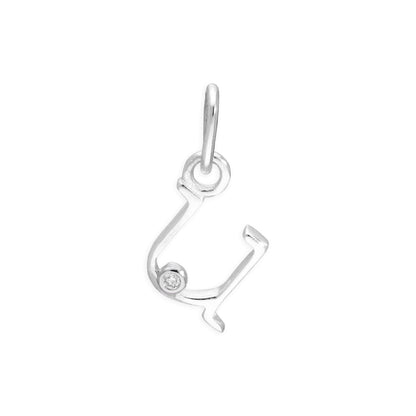 Anhänger mit Buchstaben aus Sterlingsilber und 0,4 Karat Diamanten A–Z