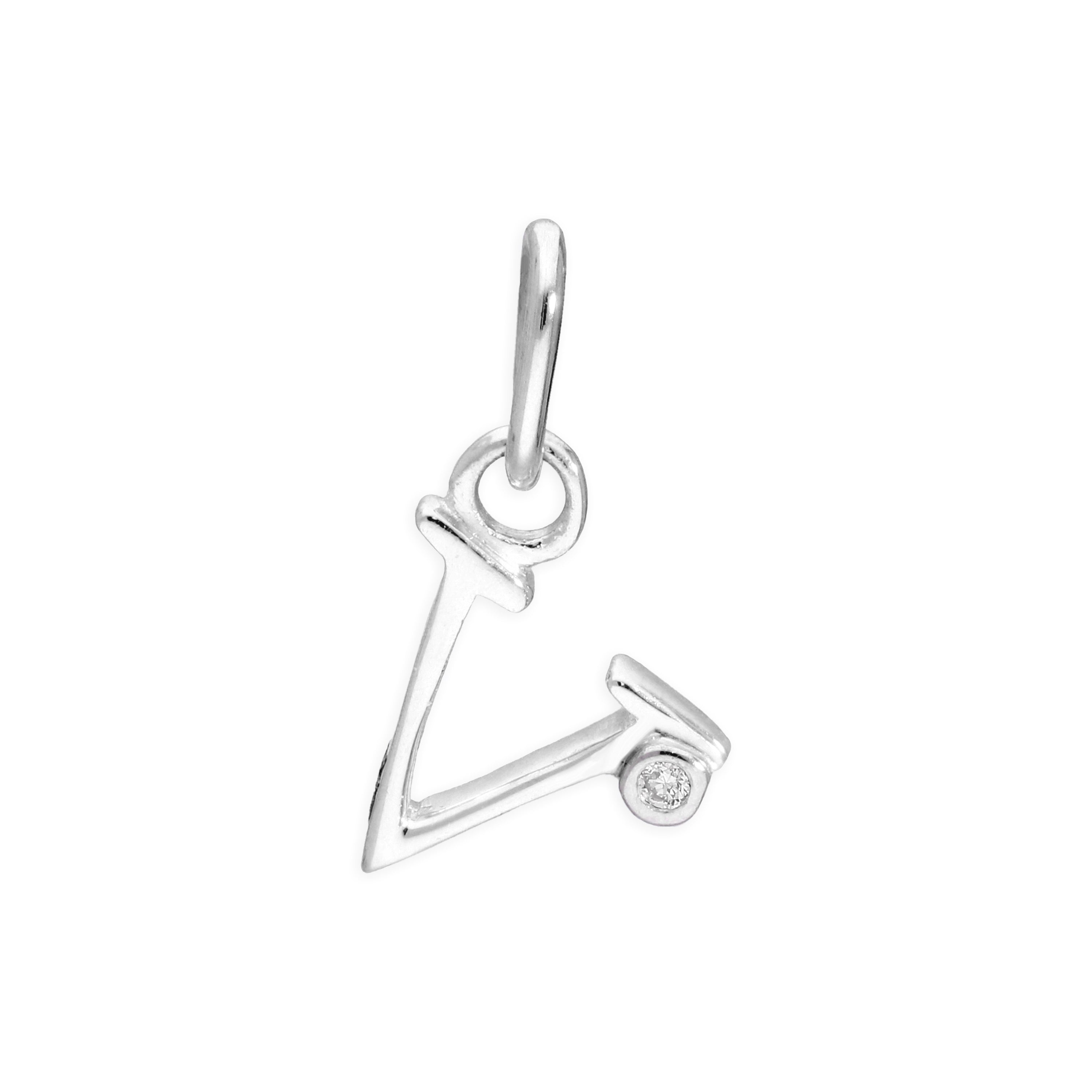 Anhänger mit Buchstaben aus Sterlingsilber und 0,4 Karat Diamanten A–Z