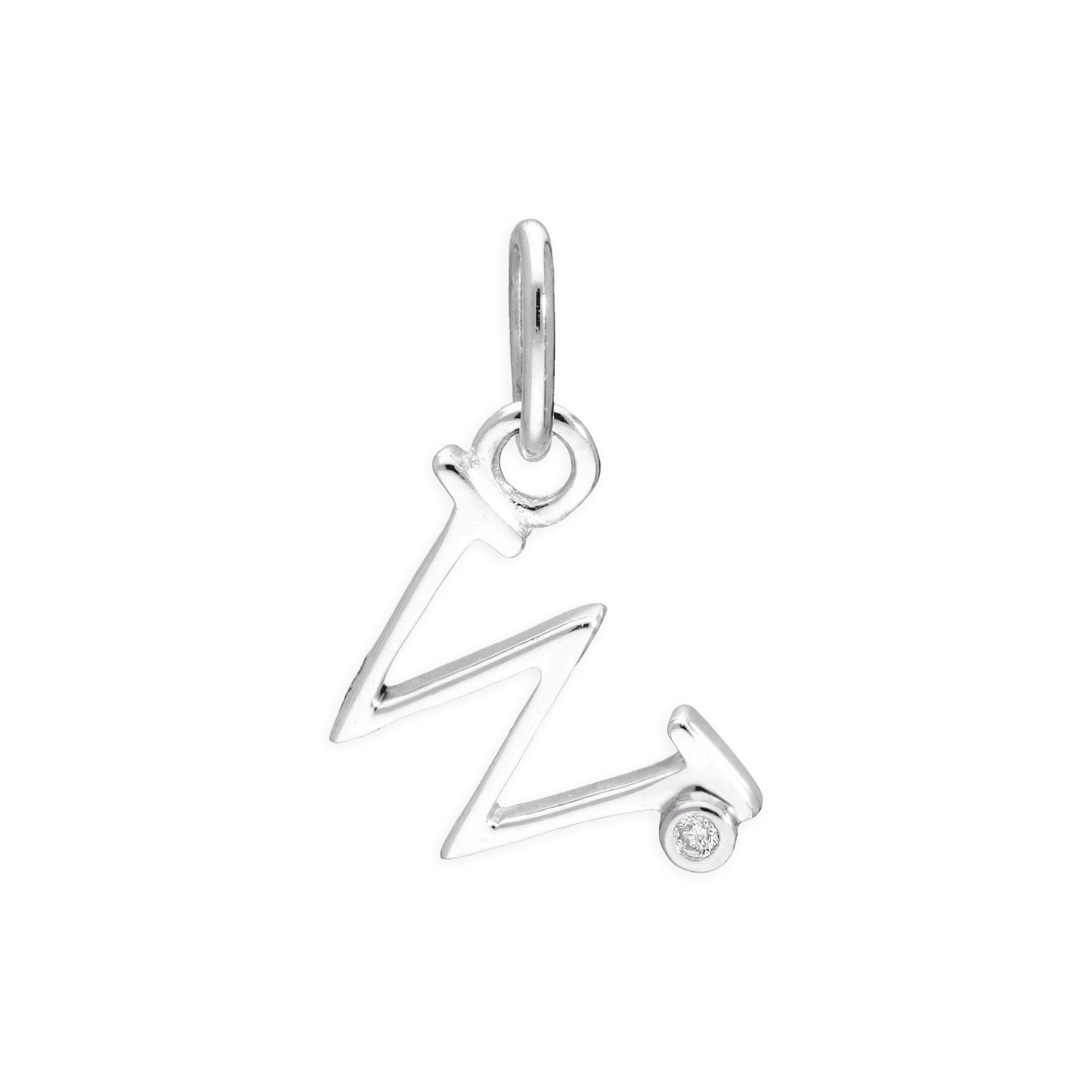 Anhänger mit Buchstaben aus Sterlingsilber und 0,4 Karat Diamanten A–Z