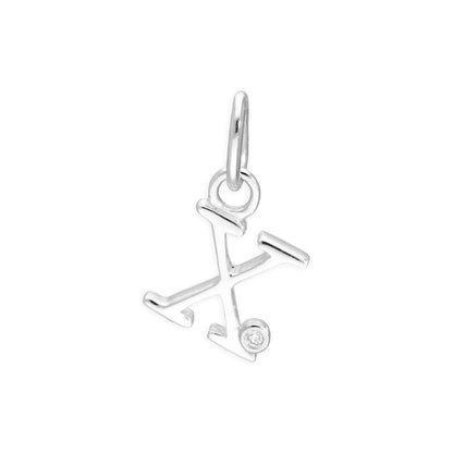 Anhänger mit Buchstaben aus Sterlingsilber und 0,4 Karat Diamanten A–Z