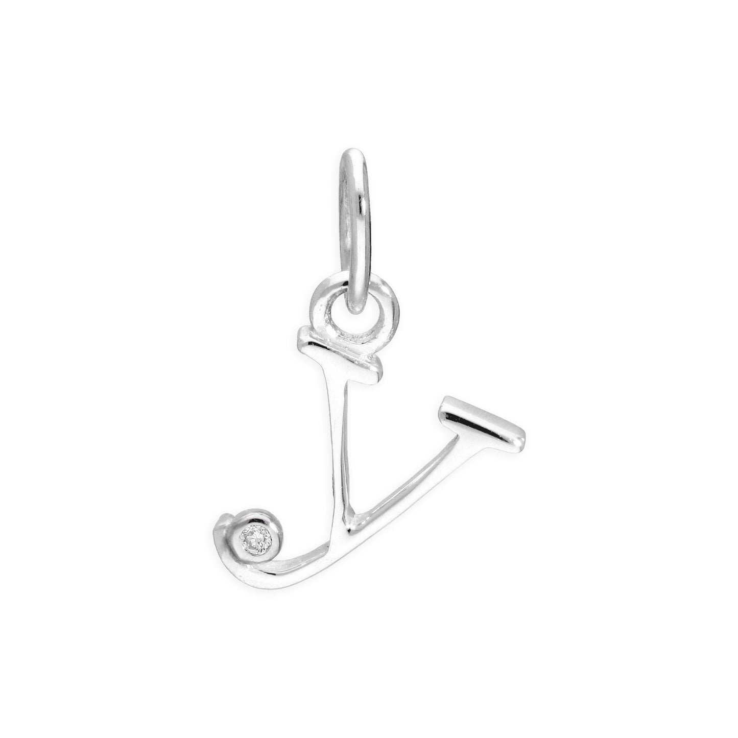 Anhänger mit Buchstaben aus Sterlingsilber und 0,4 Karat Diamanten A–Z