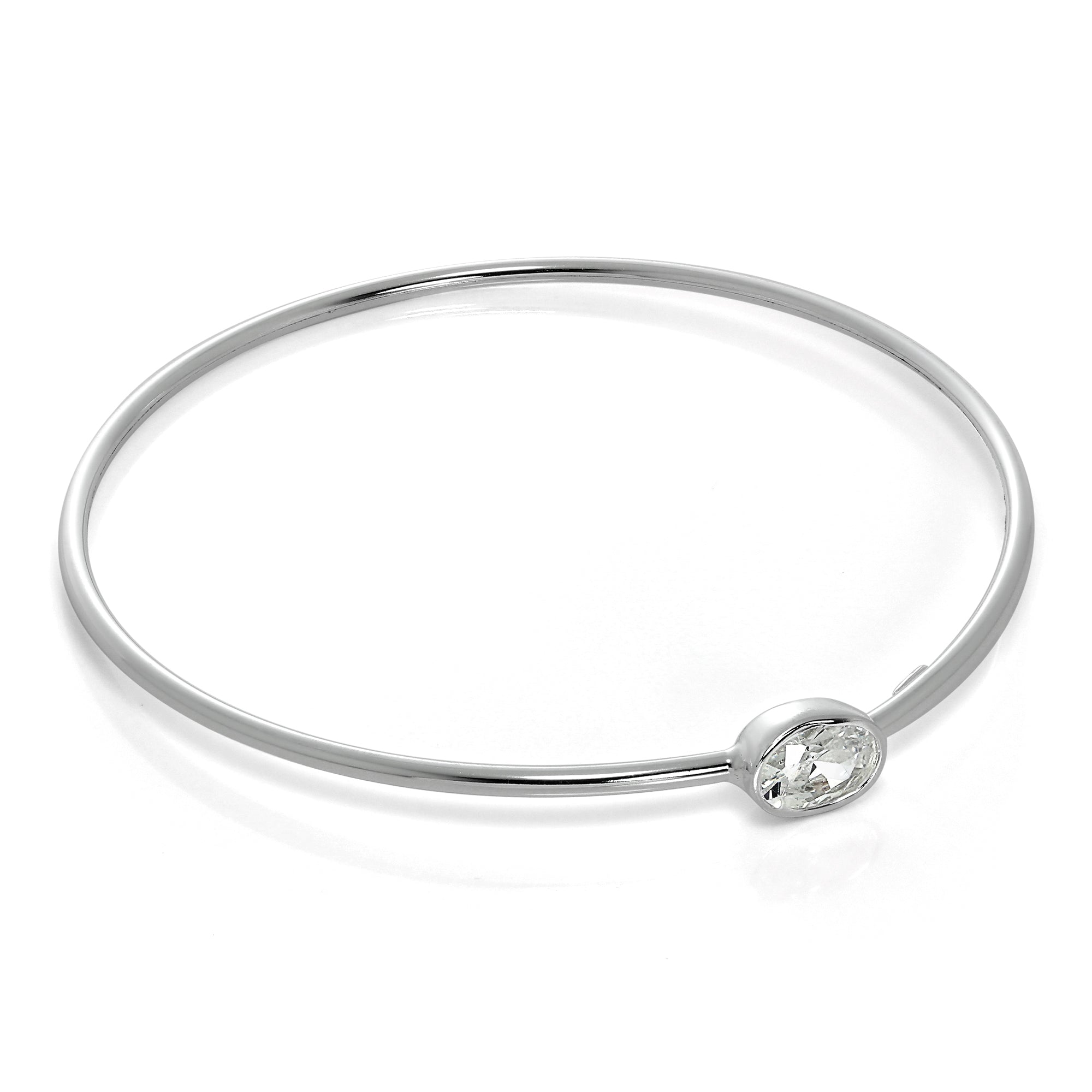 Sterlingsilber Mädchen Armreif mit Klar CZ Kristall