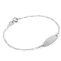 Sterlingsilber Figaro Kette Gravierbares ID Schild 6 Zoll Armband