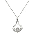 Halskette mit Claddagh-Anhänger aus Sterlingsilber 14-32 Zoll