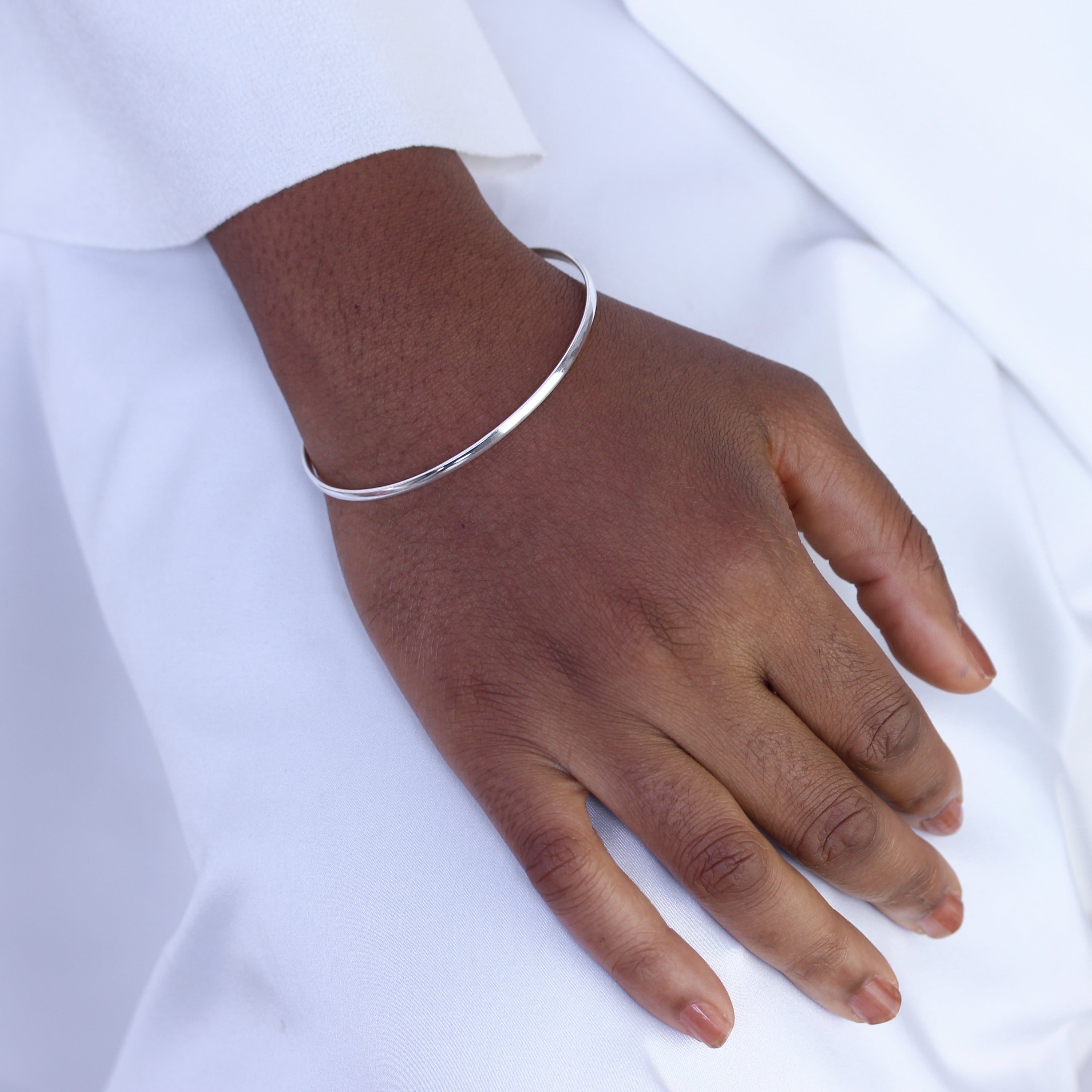Einfach Sterlingsilber 3 mm Armreif