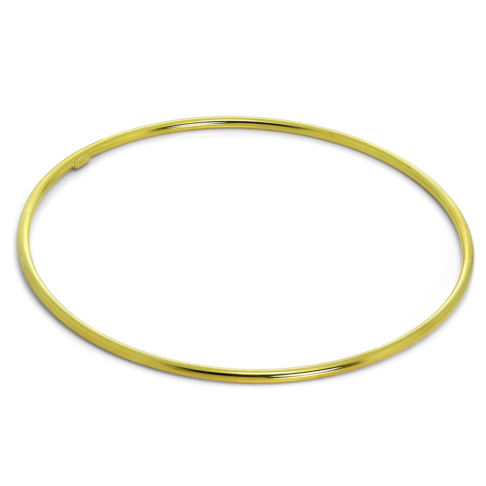 Leicht Vergoldet Sterlingsilber 2 mm Stapel Armreif