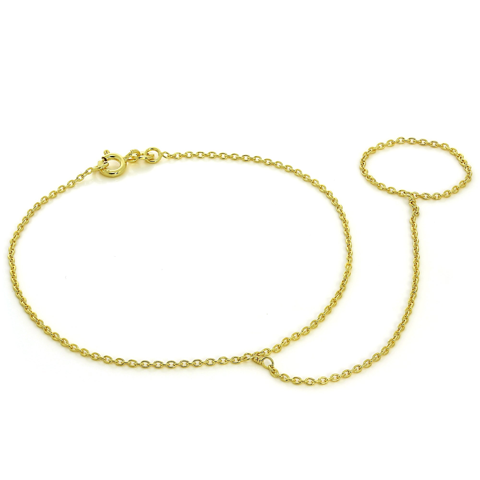 Vergoldet Sterlingsilber Belcher Ringkette Ring Armband