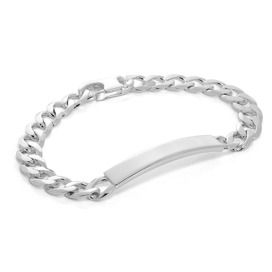 Schwer Sterlingsilber 20,5cm Gravierbar Namensschild Panzer Armband