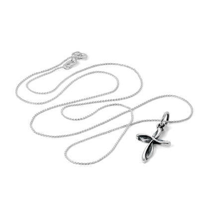 Sterling Silber verdrehte Kreuzanhänger Halskette 16 - 22 Zoll