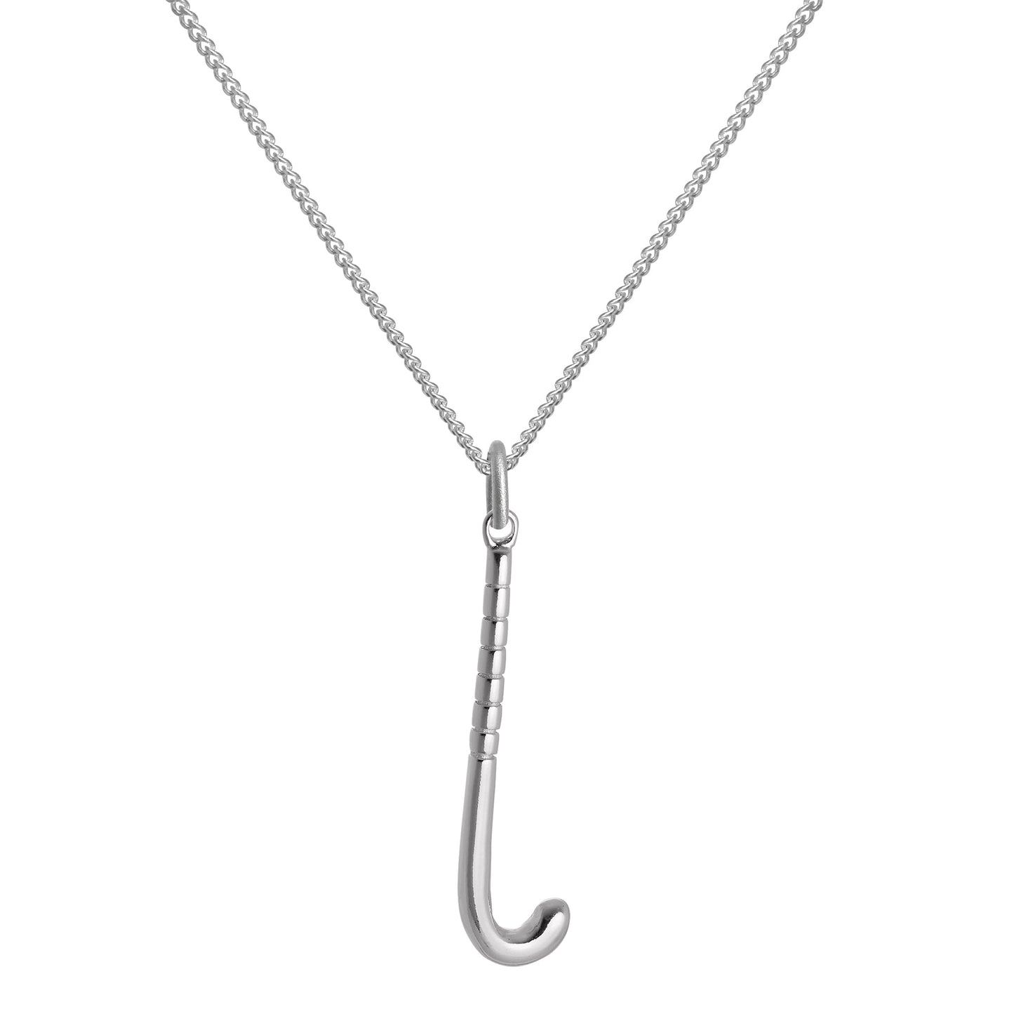 Halskette mit Anhänger aus Sterlingsilber in Form eines Hockeyschlägers, 40–56 cm