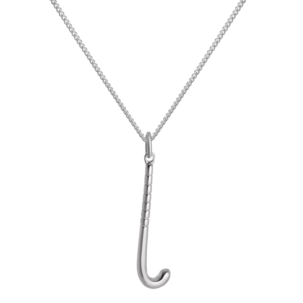 Halskette mit Anhänger aus Sterlingsilber in Form eines Hockeyschlägers, 40–56 cm