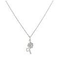 Halskette mit Blumen- und Herzanhänger aus Sterlingsilber, 14–22 Zoll