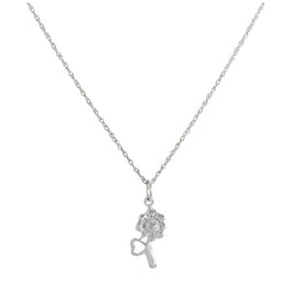 Halskette mit Blumen- und Herzanhänger aus Sterlingsilber, 14–22 Zoll