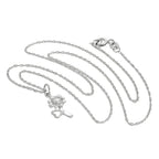 Halskette mit Blumen- und Herzanhänger aus Sterlingsilber, 14–22 Zoll