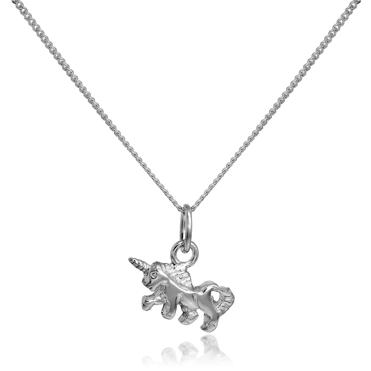 Kleine Halskette mit Einhorn-Anhänger aus Sterlingsilber, 40–56 cm