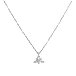 Halskette mit geflügeltem Herzanhänger aus Sterlingsilber, 14–22 Zoll