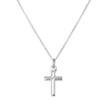 Einfach Sterlingsilber Kreuz Anhänger an 45,5 cm Spurenkette