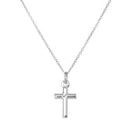 Einfach Sterlingsilber Kreuz Anhänger an 45,5 cm Spurenkette